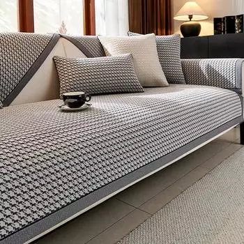 Всесезонный универсальный коврик для дивана Thousand Bird Grid, коврик для дивана, противоскользящий чехол для дивана из шенилла, чехол для дивана для гостиной и дома из жаккарда 70x70