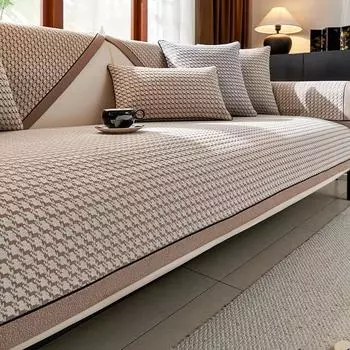 Всесезонный универсальный коврик для дивана Thousand Bird Grid, коврик для дивана, противоскользящий чехол для дивана из шенилла, чехол для дивана для гостиной и дома из жаккарда 70x70cm 1pcs