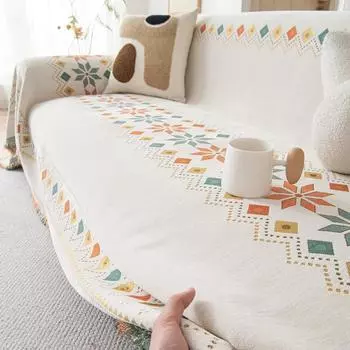 Всесезонный универсальный жаккардовый чехол для дивана с защитой от царапин для кошек Полотенце для кондиционера Вязаное одеяло Posey Полотенце для дивана 180X130CM