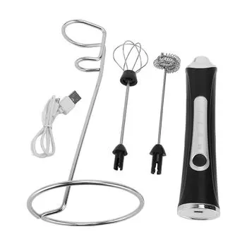 Вспениватель молока, перезаряжаемый ручной пенообразователь, миксер для напитков, электрический венчик для взбивания с подставкой для