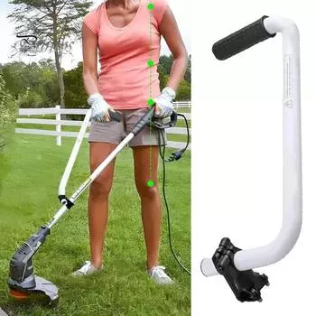 Вспомогательная рукоятка газонокосилки Wacker String Trimmer Grip Улучшение осанки Эргономичная рукоятка газонокосилки Пожиратель сорняков Удлинитель вспомогательной рукоятки белый