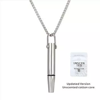 Вспомогательное ожерелье для медитации йоги со встроенным хлопковым сердечником, увеличивающим сопротивление дыханию. Это украшение. серебряный