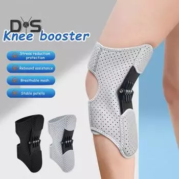 Вспомогательное устройство для колена, защита колена, дышащий наколенник, пружинный стабилизатор, спортивные наколенники для бега, пешего туризма чёрный