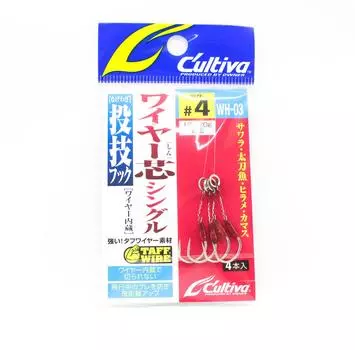 Вспомогательный крючок с проволочным сердечником Owner WH-03 Nagewaza, одинарный размер 4 (4611)