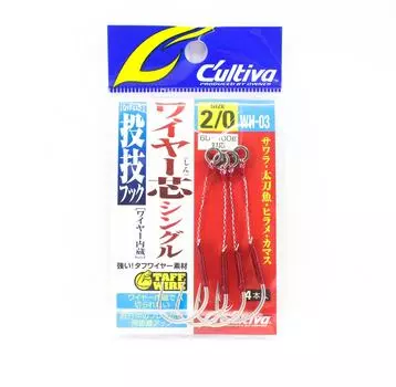Вспомогательный крючок с проволочным сердечником Owner WH-03 Nagewaza, одинарный размер 2/0 (4505)