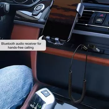 Вспомогательный USB-адаптер для автомобильного звука, музыки, аудио, стерео, беспроводной адаптер для разъема 3,5 мм, встроенный микрофон, автомобильная аудиосистема чёрный