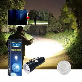 Вспышка Маленький фонарик EDC, супер яркий карманный фонарь, 1000 люмен, перезаряжаемый USB-C, дальность освещения 300 метров, IP65, водонепроницаемый One size белый