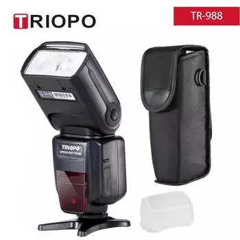 Вспышка TRIOPO TR-988 TTL для профессиональных вспышек Canon Nikon Studio Speedlite с высокоскоростной синхронизацией* d5300 d200 d3400 d3100 DSLR-камер чёрный