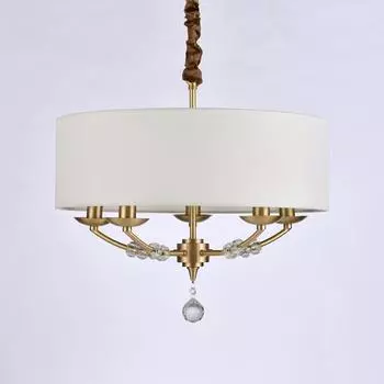 Вся медь простая гостиная столовая спальня кабинет дизайн тканевая хрустальная люстра warm light