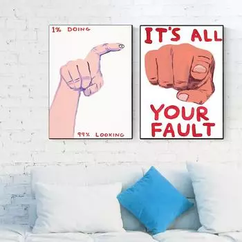 Вся твоя вина Дэвид Шригли абстрактное искусство плакат современный настенный художественный принт современная картина на холсте скандинавское украшение для дома 21cm30cm NoFrame