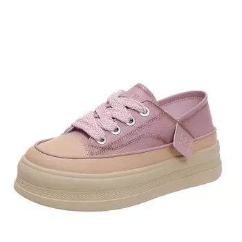 Встаньте на ноги и наденьте корейскую версию 2025 года весна-лето легкие и мягкие ретро-маленькие белые туфли на платформе повседневные туфли сингл s 35 чёрный