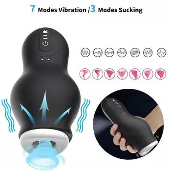 Вставьте половину искусственной киски 10 режимов секса мужчины пенианано всасывающий вибратор для мужчин взрослые игрушки мастурбация женщины секка