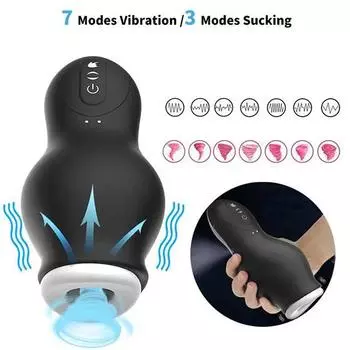 Вставьте половину искусственной киски 10 режимов секса мужчины пенианано всасывающий вибратор для мужчин взрослые игрушки мастурбация