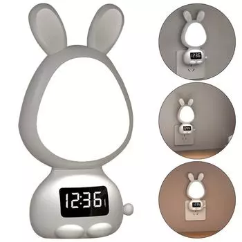 Вставьте светодиодную розетку в ночник, будильник, вставьте в стену, 3-цветный пульт дистанционного управления White clock EU