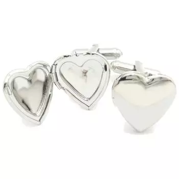 Вставьте запонки-медальоны Фото запонок! В форме сердца серебряный