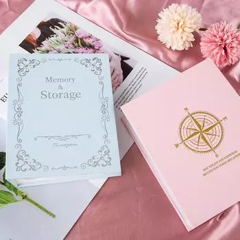 Вставка для альбома для штамповки 4D, большой 6-дюймовый ламинированный органайзер для фотокниг на 100 листов розовый