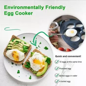 Вставка для яйцеварки с 10 отверстиями для TM4/TM5/TM31 Аэрофритюрница Духовка Высокоемкая пищевая чашка для яиц-пашот, не содержащая BPA, Можно мыть в посудомоечной машине при высокой температуре Sets