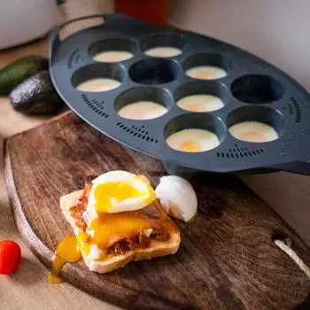 Вставка для яйцеварки с 10 отверстиями для TM4/TM5/TM31 Аэрофритюрница Духовка Высокоемкая пищевая чашка для яиц-пашот, не содержащая BPA, Можно мыть в посудомоечной машине при высокой температуре Sets