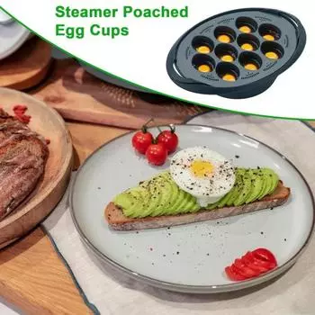 Вставка для яйцеварки с 10 отверстиями для TM4/TM5/TM31 Аэрофритюрница Духовка Высокоемкая пищевая чашка для яиц-пашот, не содержащая BPA, Можно мыть в посудомоечной машине при высокой температуре Sets
