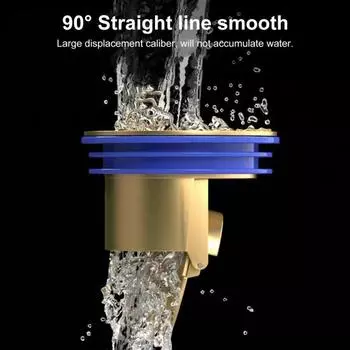 Вставка для слива в полу душа, клапан против обратного потока, дезодорирующий картридж, быстрый слив, противоскользящий дизайн, слив в полу туалета золотистый