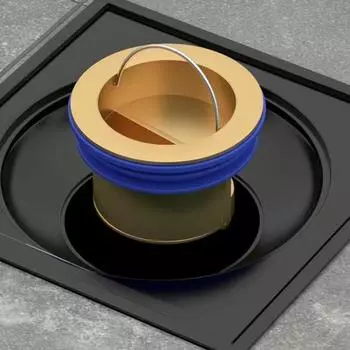 Вставка для слива в полу душа, клапан против обратного потока, дезодорирующий картридж, быстрый слив, противоскользящий дизайн, слив в полу туалета золотистый