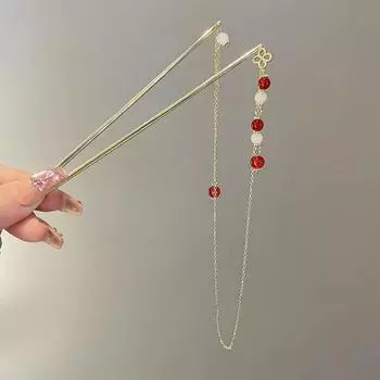 Вставка для волос Держатель для хвостика Головной убор Для мужчин Веер Аксессуары для волос Вилка для волос Китайский стиль Заколки для волос Двойная кисточка Палочка для волос