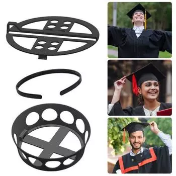 Вставка в выпускную шапку, регулируемая, простая в установке, универсальная выпускная шапка-стабилизатор, аксессуар для костюма для вечеринки чёрный