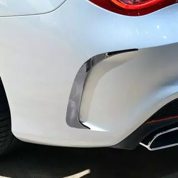 Вставки Крышка воздухозаборника Глянцево-черный Задний бампер Спойлер Канарды Вентиляционные отверстия Пластик ABS для Benz CLA 45 AMG W117 250 200 2014-2018