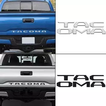 Вставки на заднюю дверь автомобиля, наклейки с эмблемой и буквами для Tacoma 2016-2019, логотип автомобиля марки Tacoma, багажник, значок, идентификационная табличка, 3D-наклейки серебряный