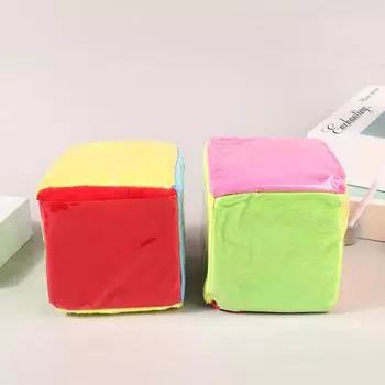 Вставная карточка, квадратная плюшевая игрушка, куб 10 см, пластиковая пленка, губка, игральные кости, детские просветительские учебные пособия, многоцветные игральные кости ONESIZE