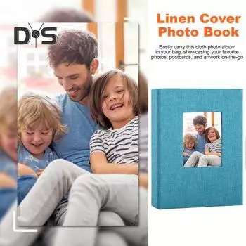 Вставной фотоальбом, льняная обложка, 28 страниц, 56 карманов, 4x6 дюймов, свадебное путешествие, детский душ, детская семейная книга-коллекция фотографий на годовщину серый