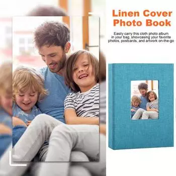 Вставной фотоальбом, льняная обложка, 28 страниц, 56 карманов, 4x6 дюймов, свадебное путешествие, детский душ, детская семейная книга-коллекция фотографий на годовщину красный