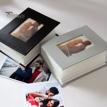 Вставной фотоальбом в обложке из искусственной кожи, 50 страниц, 100 карманов, 4x6 дюймов, для свадеб, путешествий, вечеринок по случаю рождения ребенка, детей, семейных юбилеев, фотокнига чёрный