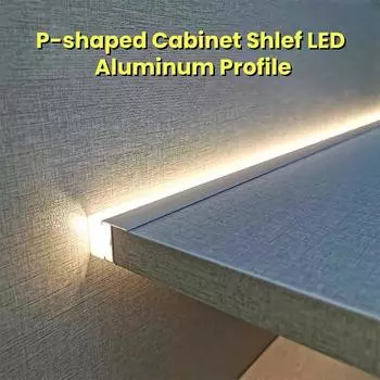 Встраиваемая светодиодная лампа для шкафа, полки, алюминиевый профиль, светящийся вверх-вниз, подходит для деревянной доски 18 мм, зажим для кромки, полоса света 0.3mX1pcs