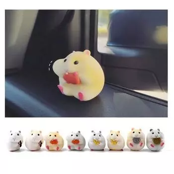 Встраиваемая в автомобиль фигурка, милая кукла-хомяк, набор из 8 предметов, приборная панель, дверь, салон автомобиля, корейские аксессуары для автомобилей