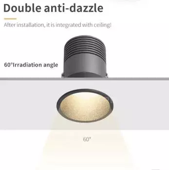 Встраиваемые светодиодные светильники с антибликовым покрытием COB Spot Lights с регулируемой яркостью Мини-прожекторы для семейного шкафа Гостиная Кухня отеля Винный шкаф 5W&Warm White 3000K