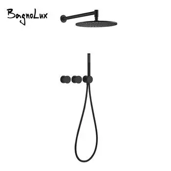 Встраиваемый белый смеситель для душа, скрытый распределительный щиток, душевая система, кран для горячей и холодной воды, латунный смеситель для душа, настенный матовый черный