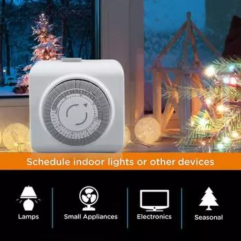 Встраиваемый механический таймер с 30-минутными интервалами, ежедневными 48 настройками включения/выключения, автоматическим управлением, универсальным