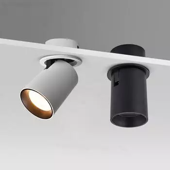 Встраиваемый потолочный светильник с регулируемой яркостью, светодиодный светильник, регулируемое скандинавское освещение для внутреннего фойе, кухни, складные точечные светильники 9W&Warm White 3000K чёрный