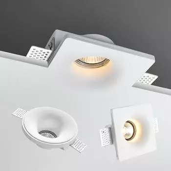 Встраиваемый светильник из гипсовой трубки GU10 LED, антибликовый, встраиваемый безрамный точечный светильник для гостиной, спальни, прохода, потолочный светильник GU10 Cold White