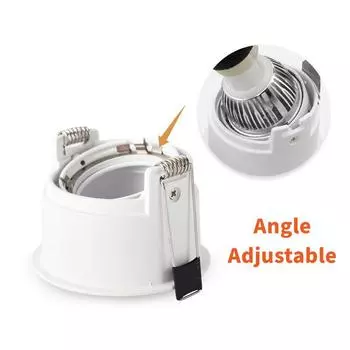 Встраиваемый светодиодный светильник GU10/MR16, установленный в рамке, круглый антибликовый патрон для лампы, вырезанное отверстие 55/75 мм, потолочные точечные светильники, крепеж GU10