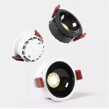 Встраиваемый светодиодный светильник с регулируемой яркостью и антибликовым покрытием 7 Вт/12 Вт/15 Вт/18 Вт 20 Вт COB потолочный точечный светильник AC90~260 В подсветка для домашнего освещения 7W Not dimmable&Warm White чёрный