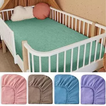 Встроенная простыня для кроватки, безопасная, удобная, стильная, из хлопка, с мягкой текстурой, нежное покрывало для максимального комфорта
