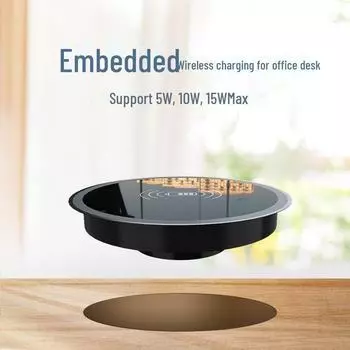 Встроенное беспроводное настольное зарядное устройство: 15 Вт быстрая зарядная панель Qi для мобильных устройств для интеграции в стол X3 plastic model чёрный
