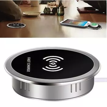 Встроенное настольное устройство Быстрое беспроводное зарядное устройство Быстрое зарядное устройство 15 Вт 3.0 Встроенное зарядное устройство типа C