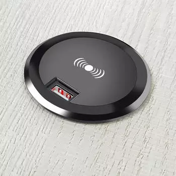 Встроенное зарядное устройство Скрытая зарядная база 15 Вт USB зарядка Быстрая зарядка для мобильных телефонов чёрный