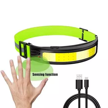 Встроенный аккумулятор COB Sensor Headlight Camping Fishing Powerful USB перезаряжаемый светодиодный налобный фонарь Водонепроницаемый налобный фонарь Head Torch