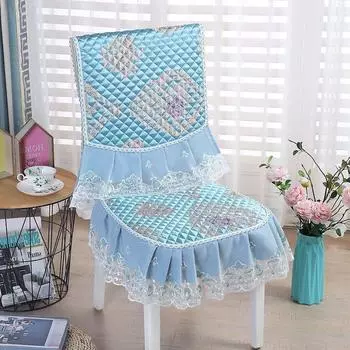 Встроенный чехол для стула Универсальная нескользящая подушка для стула для обеда Подушка для спинки Встроенный коврик Скатерть для стола Украшения для дома 1 chair cover [without tablecloth]