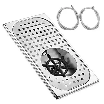 Встроенный ополаскиватель для стеклянной посуды для кухонной раковины, бутылкомоечная машина из нержавеющей стали с автоматическим распылением с несколькими отверстиями серебряный