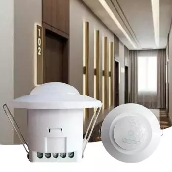 Встроенный PIR-датчик, переключатель переменного/постоянного тока 24-265 В, инфракрасный детектор человеческого тела, регулируемый на 360° светодиодный датчик управления светом, переключатели белый